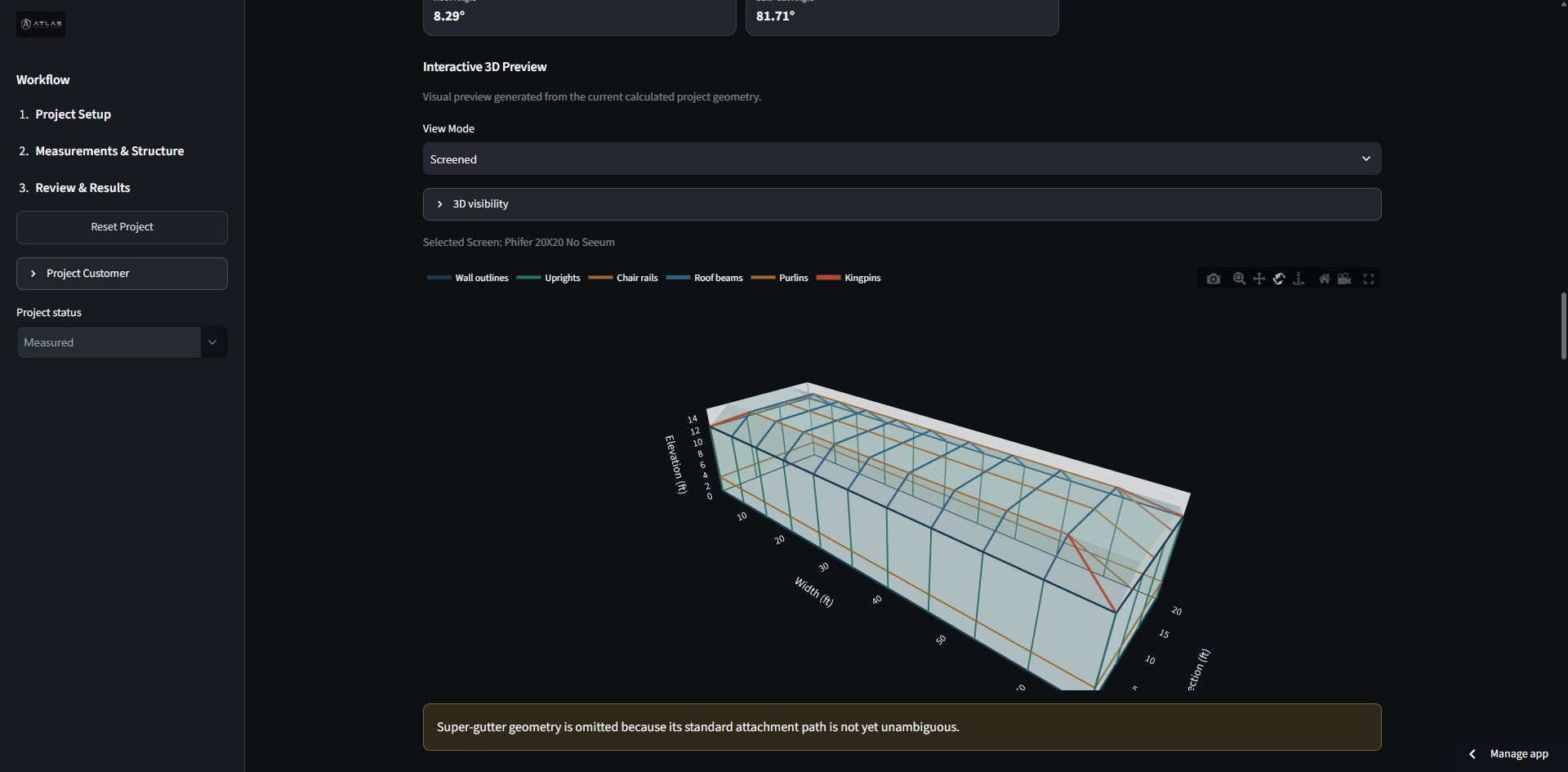 Calculated three-dimensional enclosure model