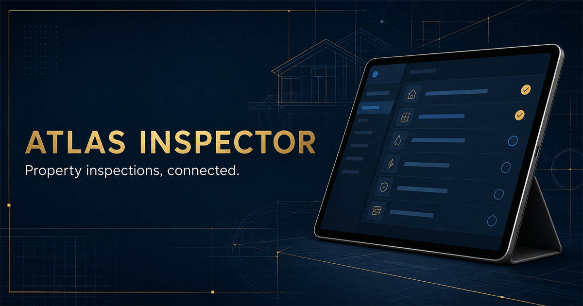 Atlas Inspector shown on a field-ready tablet